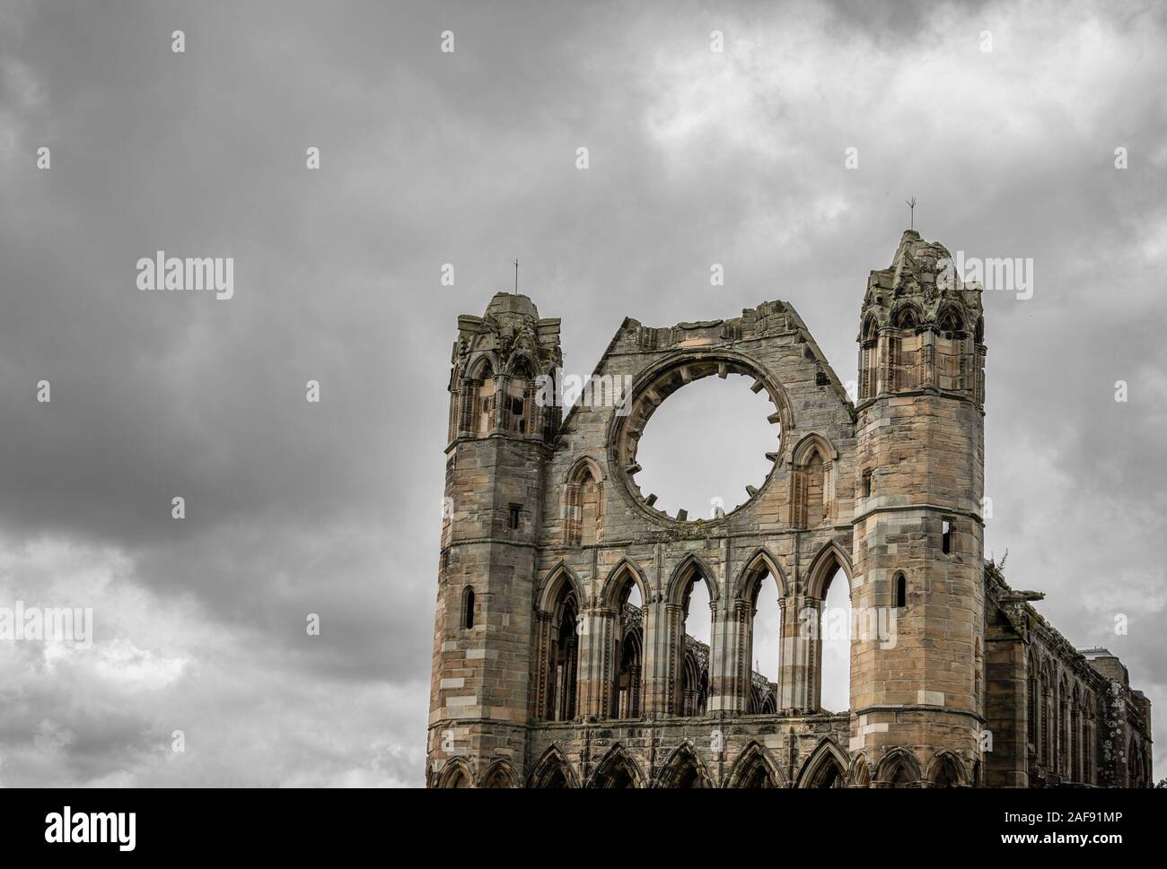 Ruins of the 13th century Elgin Cathedral near Moray in Scotland. Stock Photo