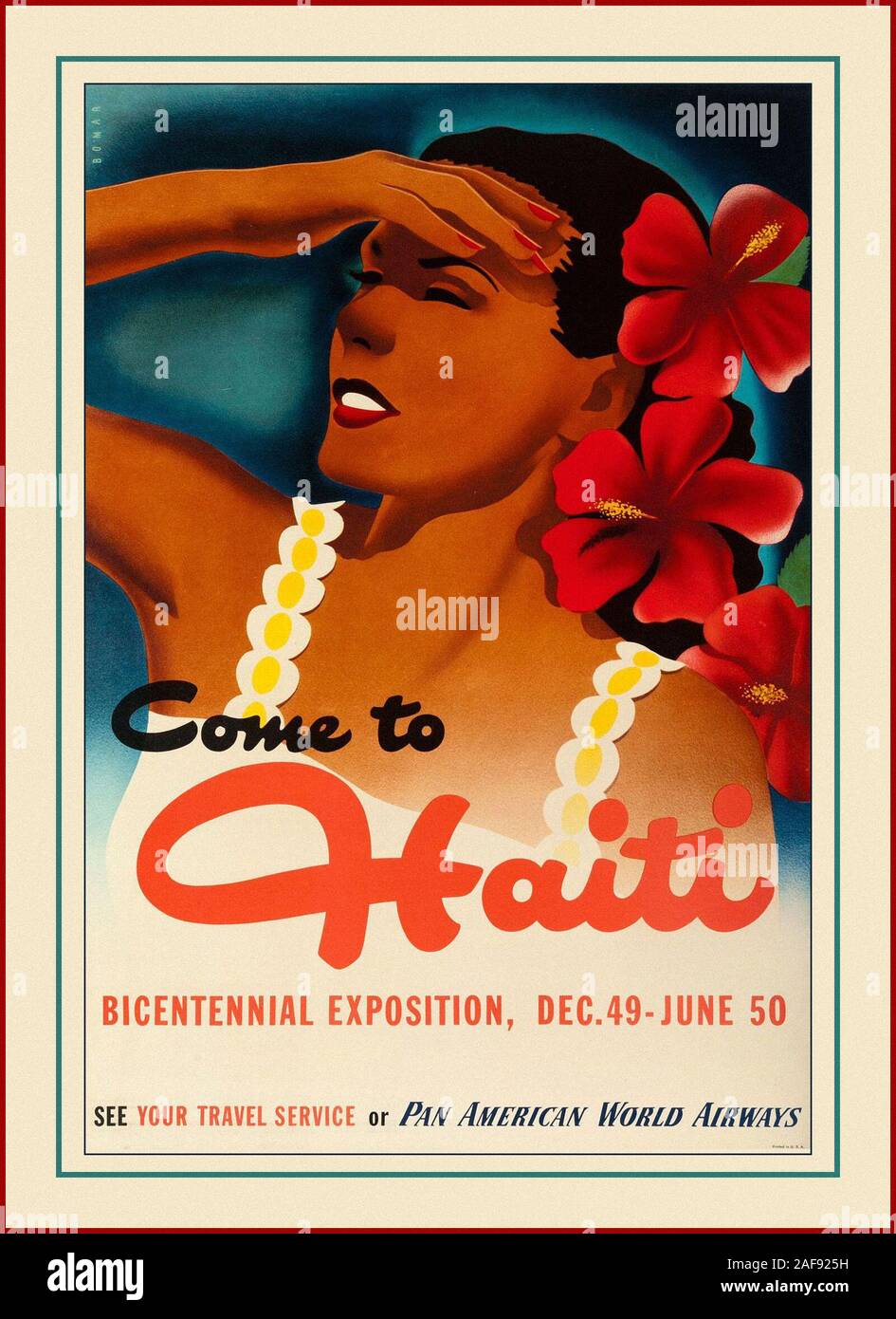 Vintage Travel Haiti Stock Photo