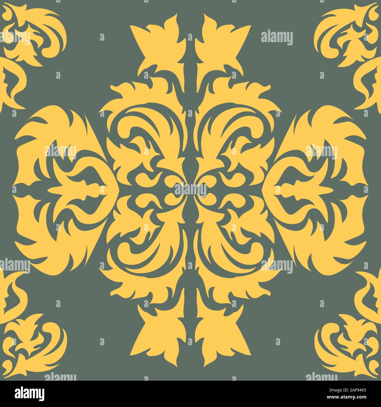 Damask wallpaper Vector illustration. Easily editable vector image Stock Vector