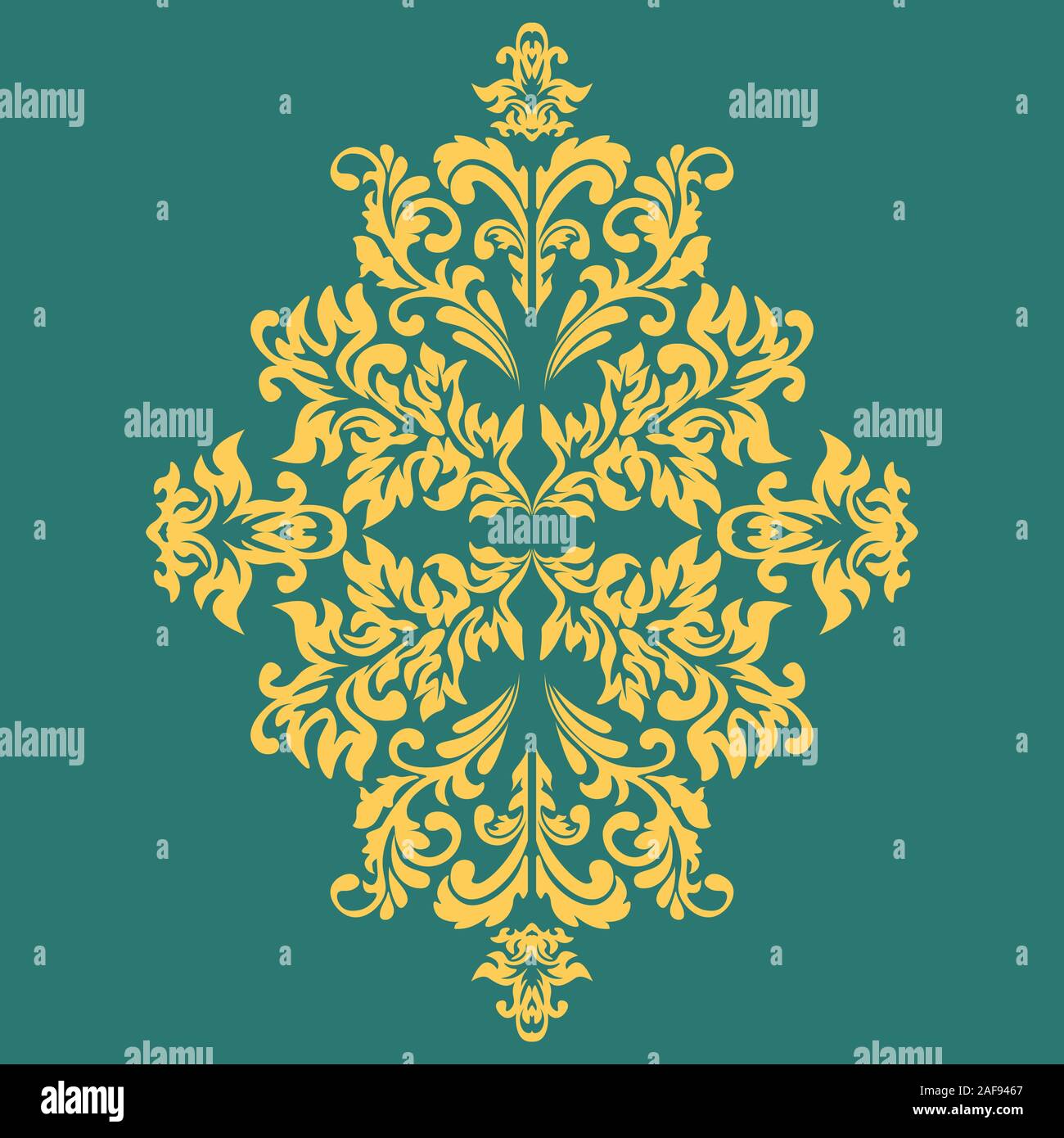Damask wallpaper Vector illustration. Easily editable vector image. Stock Vector