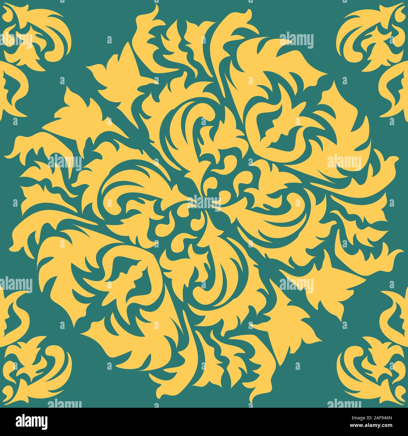 Damask wallpaper Vector illustration. Easily editable vector image Stock Vector
