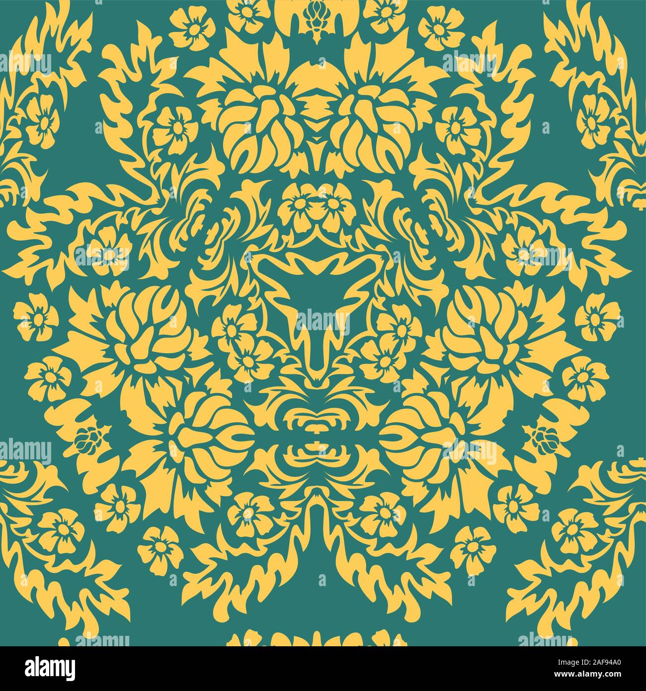 Damask wallpaper Vector illustration. Easily editable vector image Stock Vector