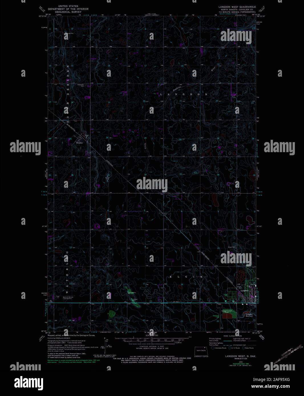 Map of langdon north dakota hires stock photography and images Alamy