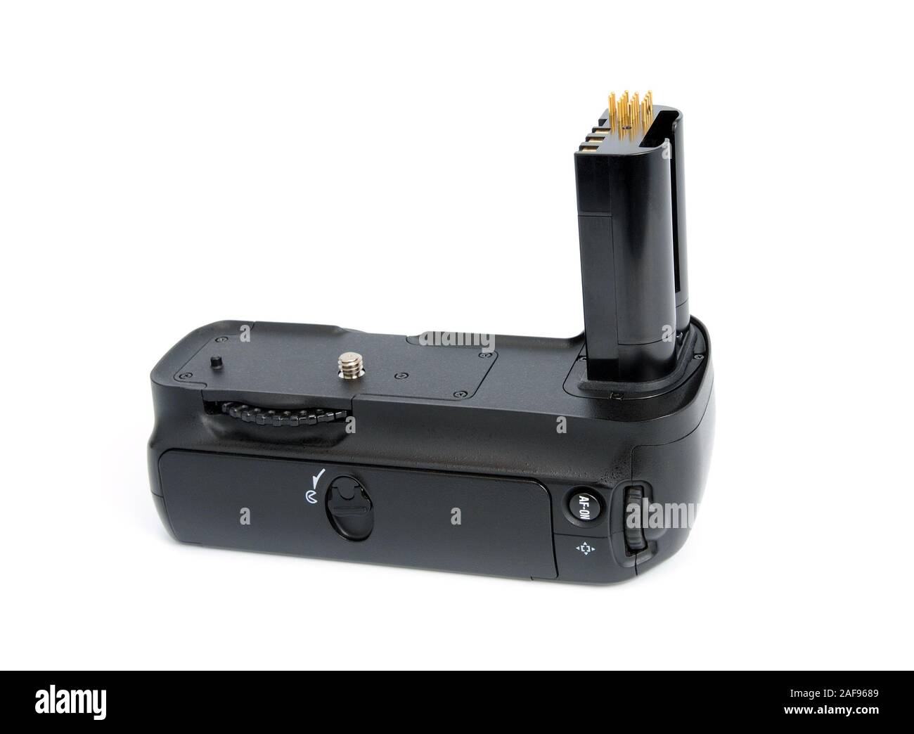 Battery grip for dslr cameras isolated on white background Stock Photo