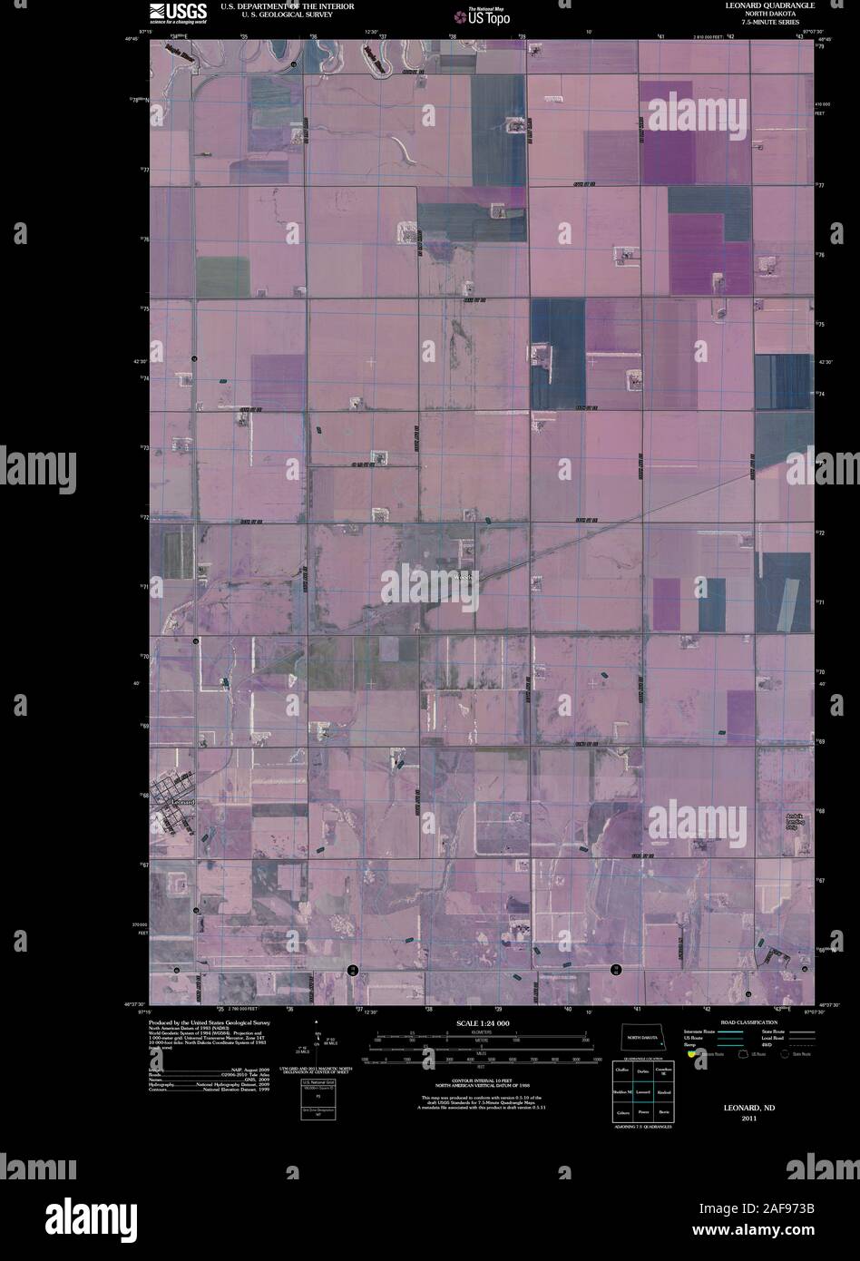 Map of leonard north dakota hires stock photography and images Alamy