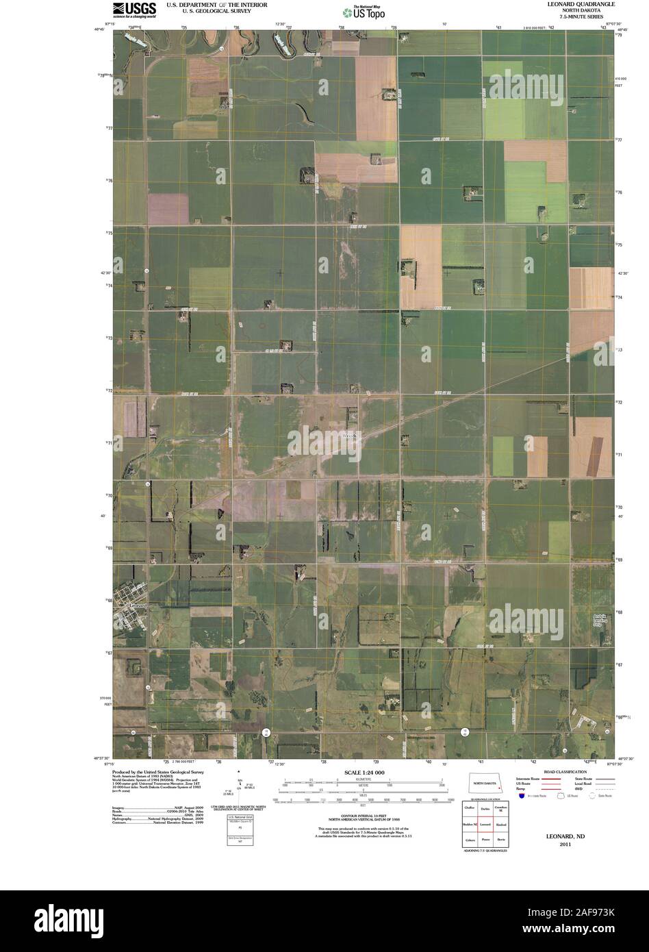 Map of leonard north dakota hires stock photography and images Alamy