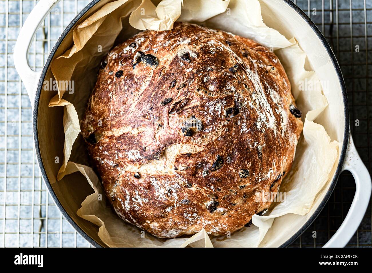 Kalamata Olive Bread Stock Photo Alamy