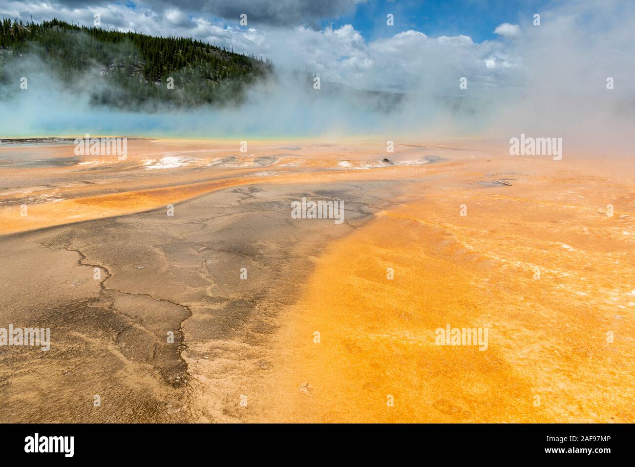 Grand Prismatic Pool at Yellowstone National Park, Wyoming, USA Stock Photo