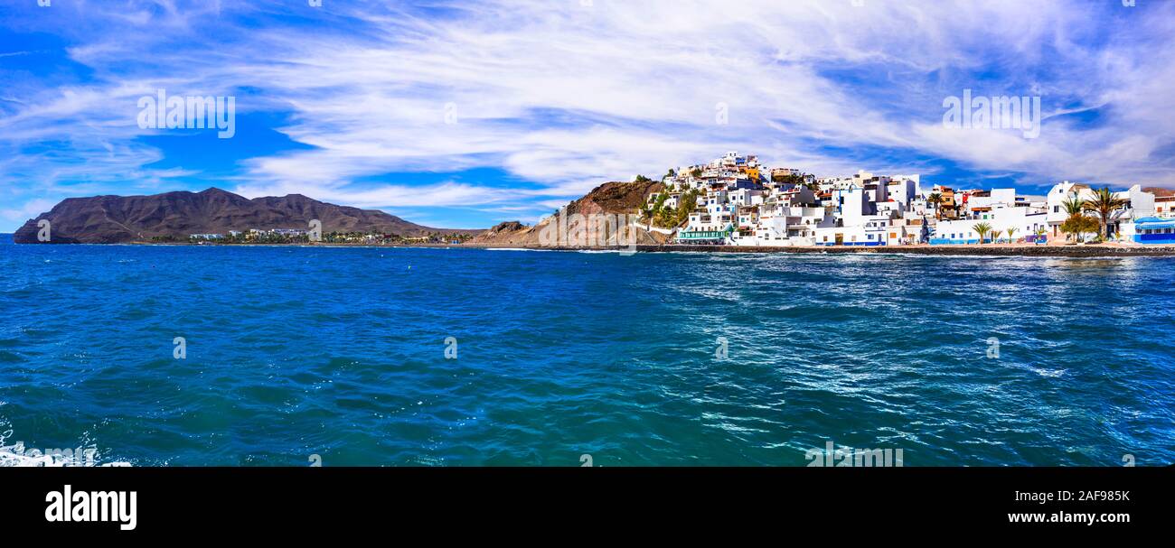 Beautiful Las Playitas village,panoramic view,Fuerteventura island,Spain. Stock Photo