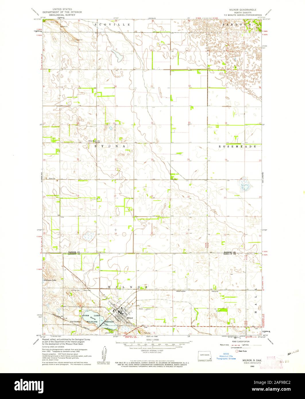 Map of milnor hires stock photography and images Alamy