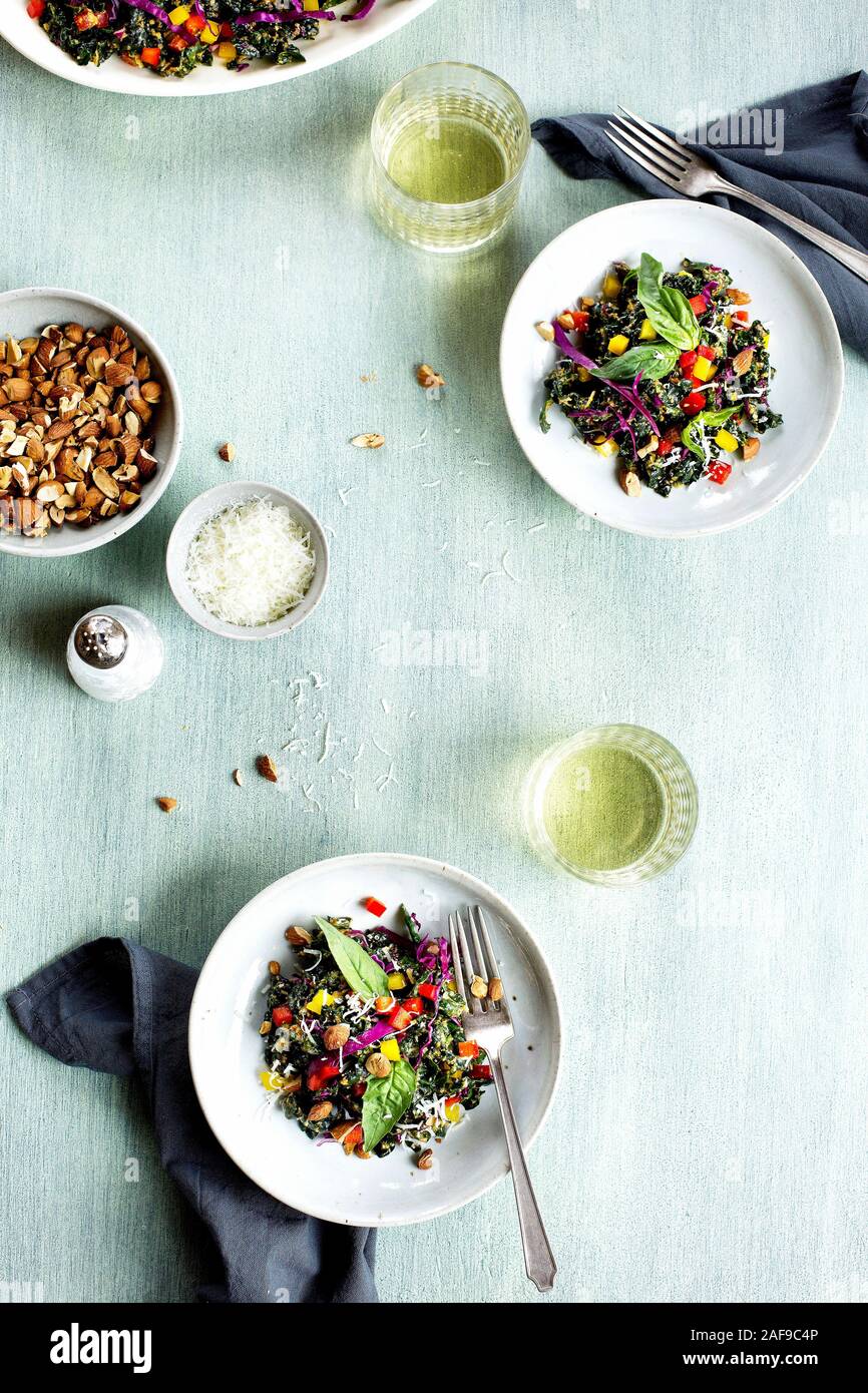 Kale Bell Pepper Salad with basil Stock Photo Alamy