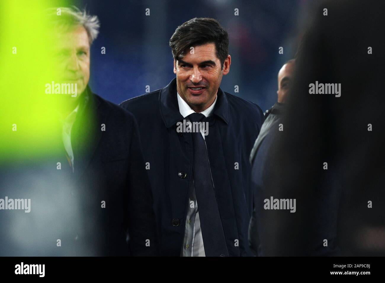 Roma head coach Paulo Fonseca reacts during the UEFA Europa League, Group J football match between AS Roma and Wolfsberg AC on December 12, 2019 at Stadio Olimpico in Rome, Italy - Photo Federico Proietti/ESPA-Images Stock Photo