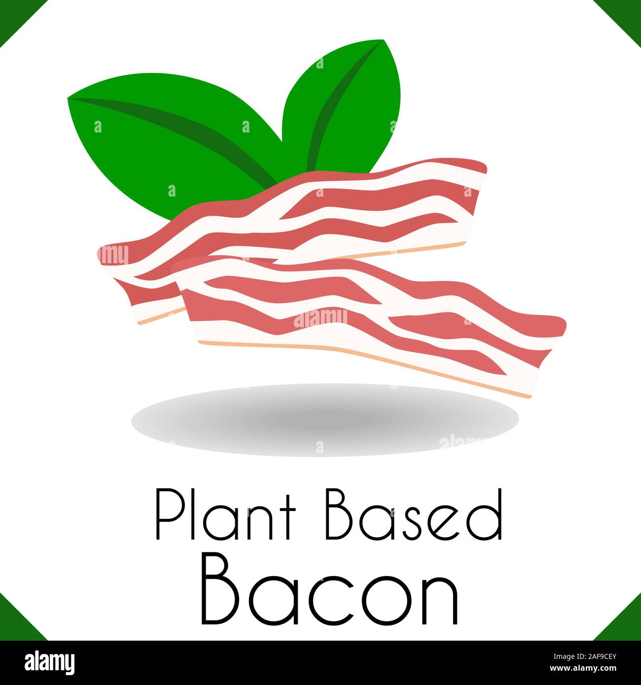 Plant based Meat with Bacon and shadow icon Stock Vector
