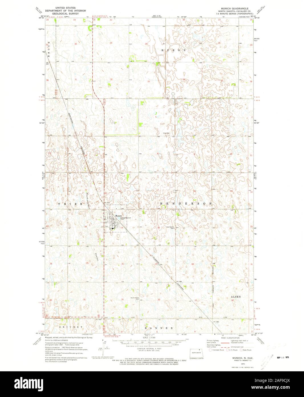 Map of munich north dakota Cut Out Stock Images & Pictures Alamy