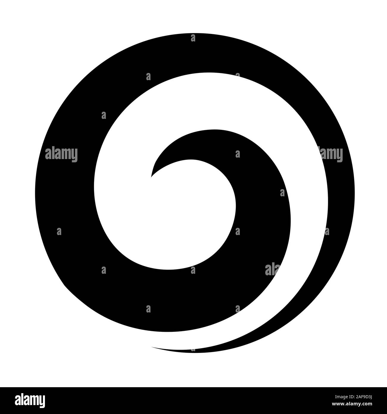 Maori koru spiral swirl for logo or icon in black New Zealand Kiwiana style Stock Vector
