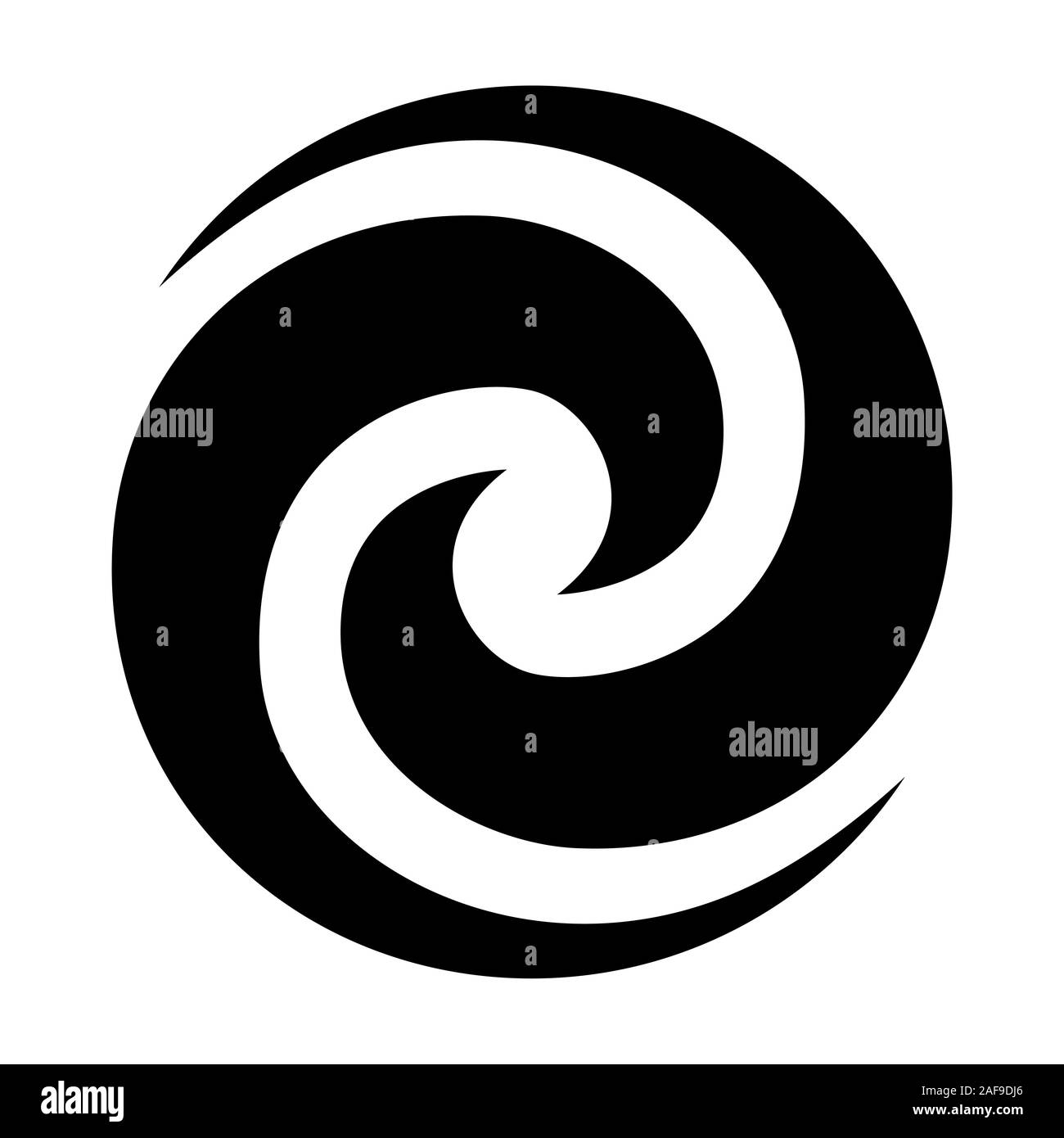 Maori Koru double Spiral black New Zealand Kiwiana style Stock Vector