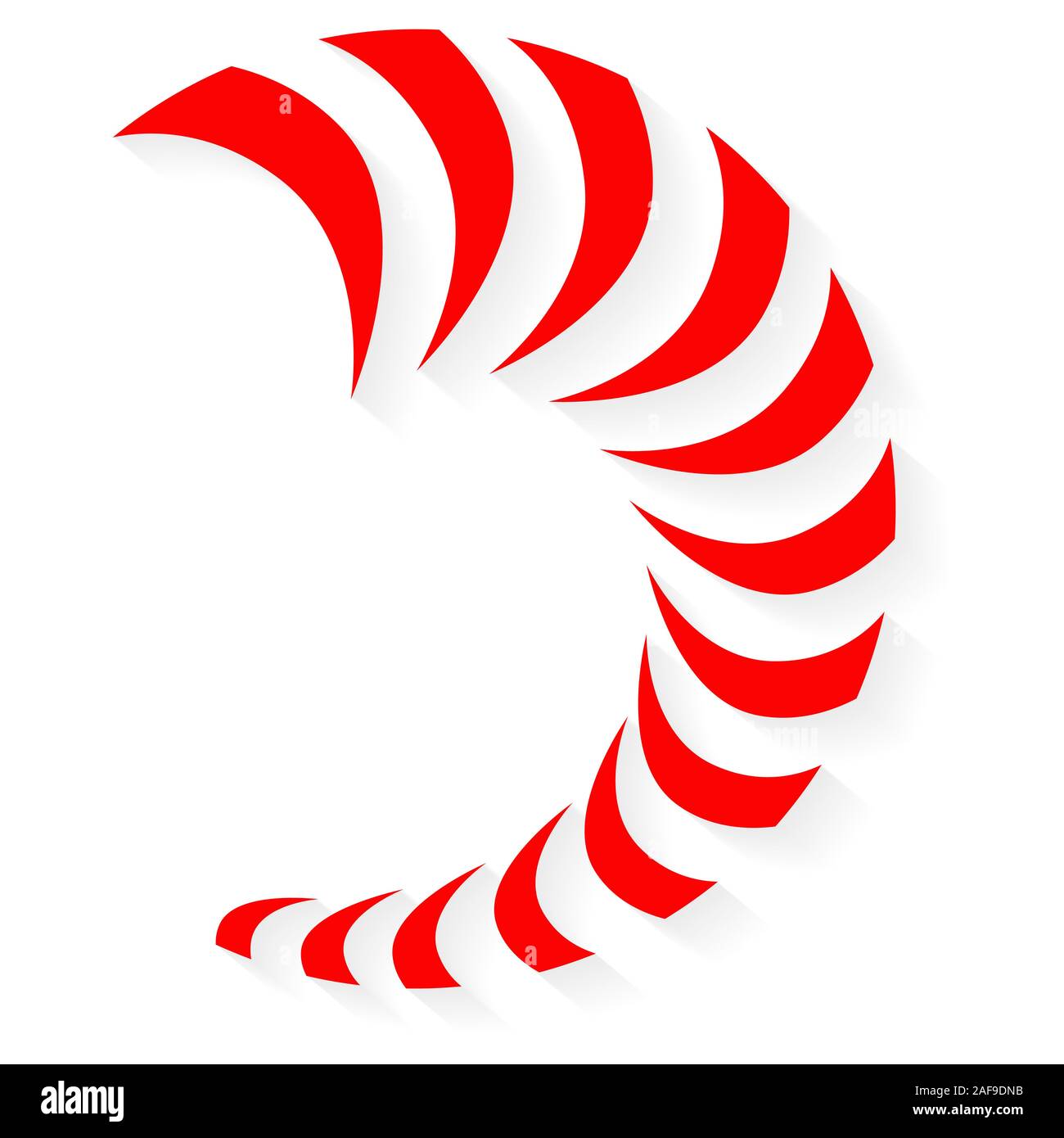 Maori Koru Nautilus Spiral red shadow New Zealand Kiwiana style Stock Vector
