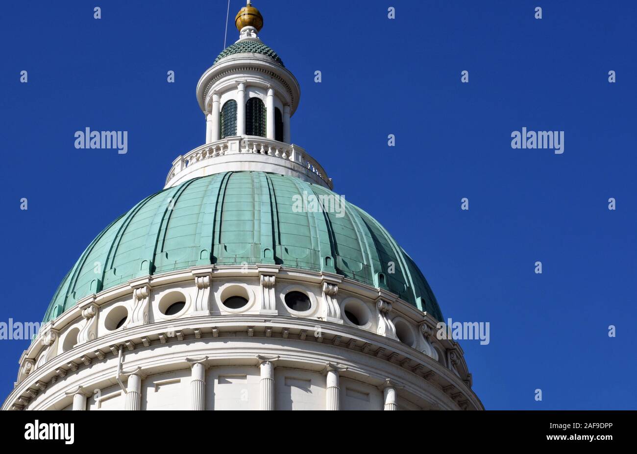 Detail of the dome of the Old Courthouse in St. Louis, MO, part of Gateway Arch National Park and site of the Dred Scott civil rights case. Stock Photo