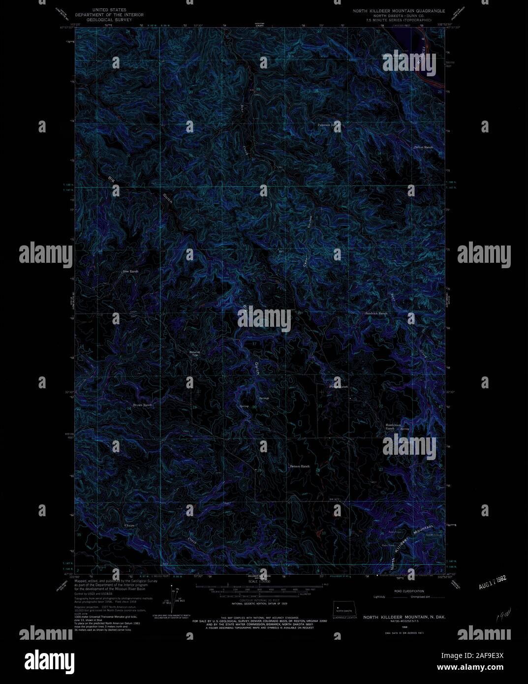 Map of killdeer north dakota hires stock photography and images Alamy