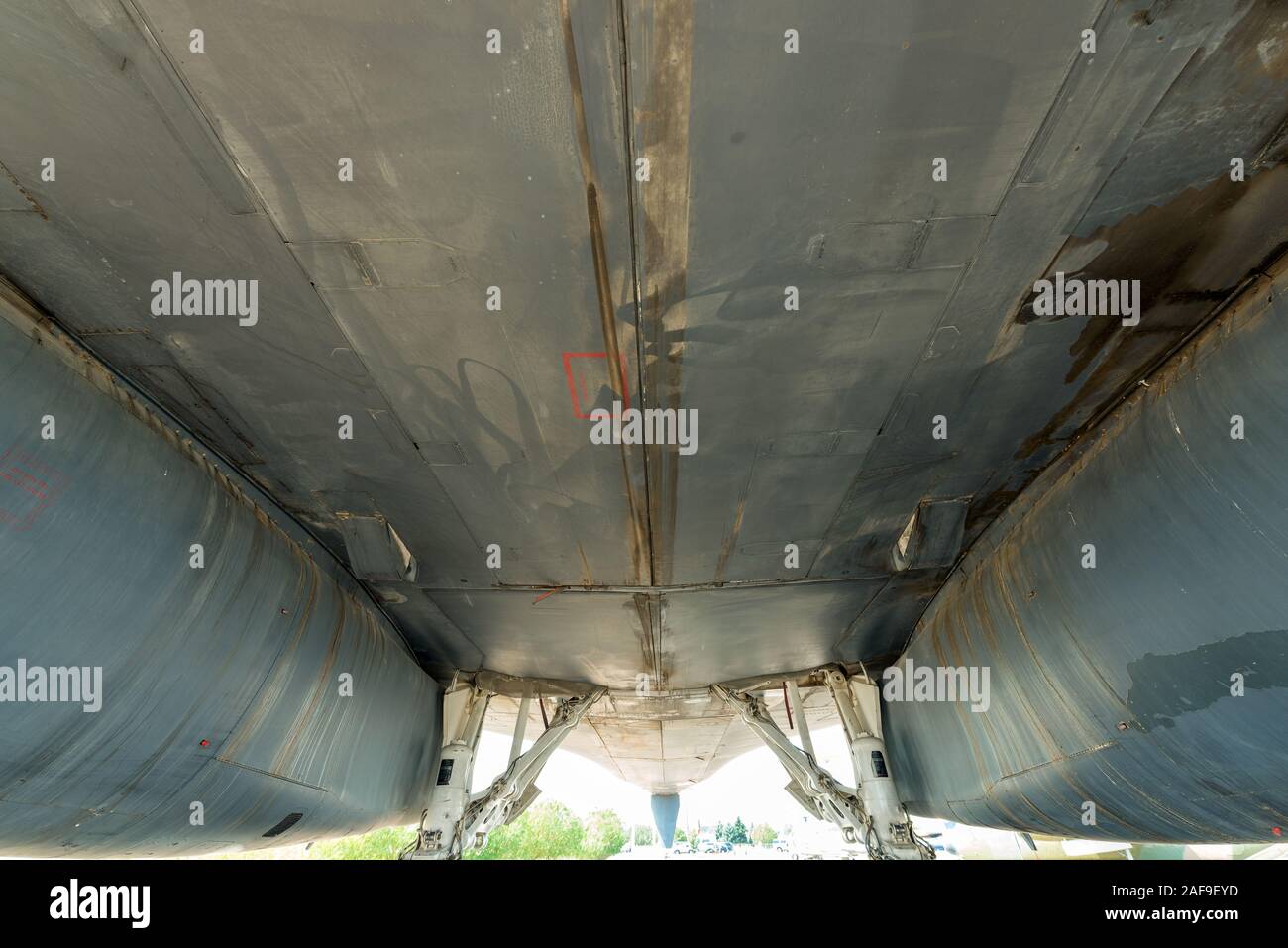 Underbelly of a B1 Bomber Stock Photo