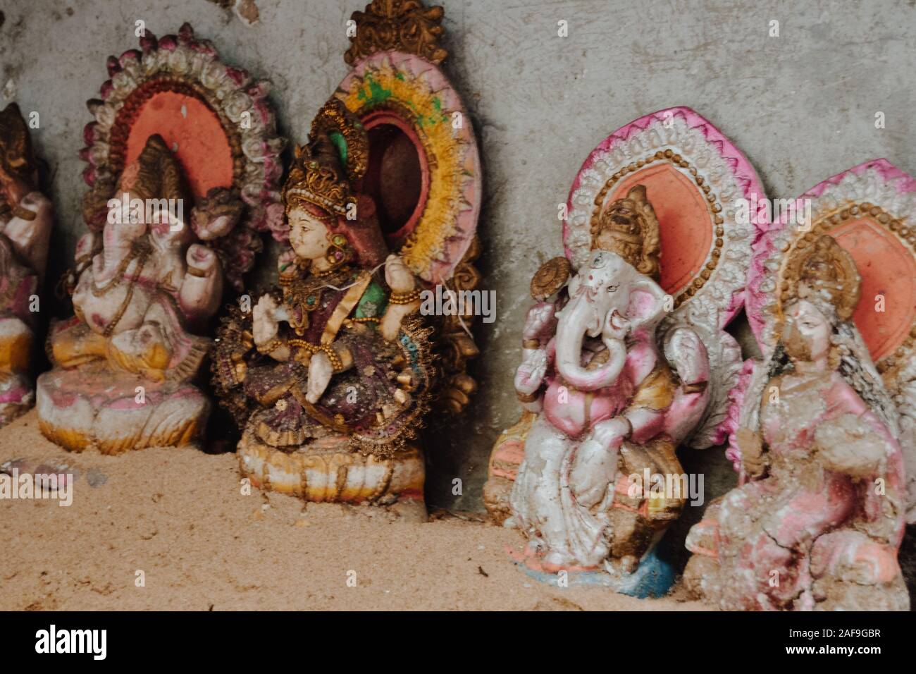 Little statues of hindu deities Stock Photo Alamy