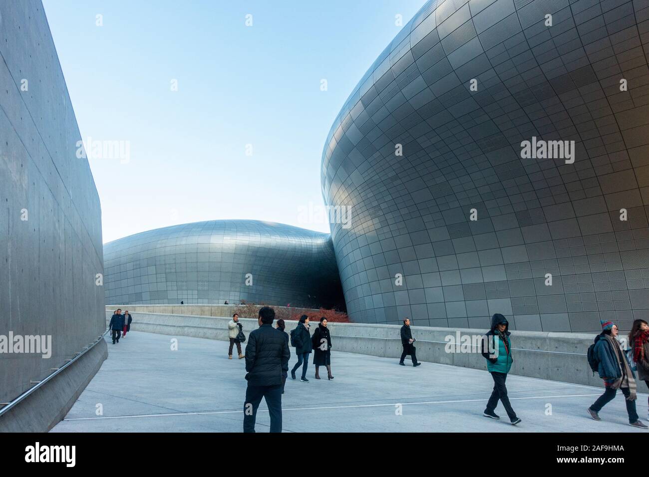 Seoul, South Korea - December 6th, 2019: Dongdaemun Design Plaza,serve as a key venue for design-related shows and conferences, exhibitions, and other Stock Photo