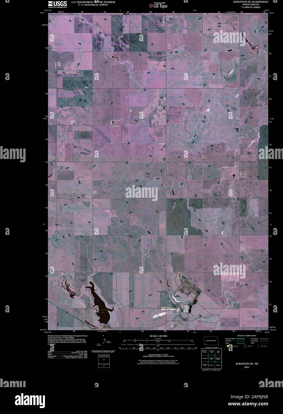 Map of scranton north dakota hi-res stock photography and images - Alamy