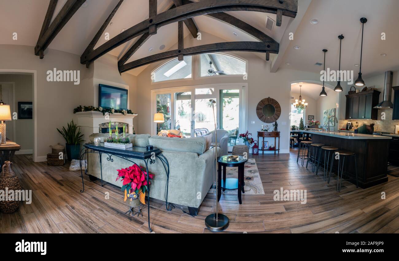 Panoramic view of newly built Ventura custom home with large open space