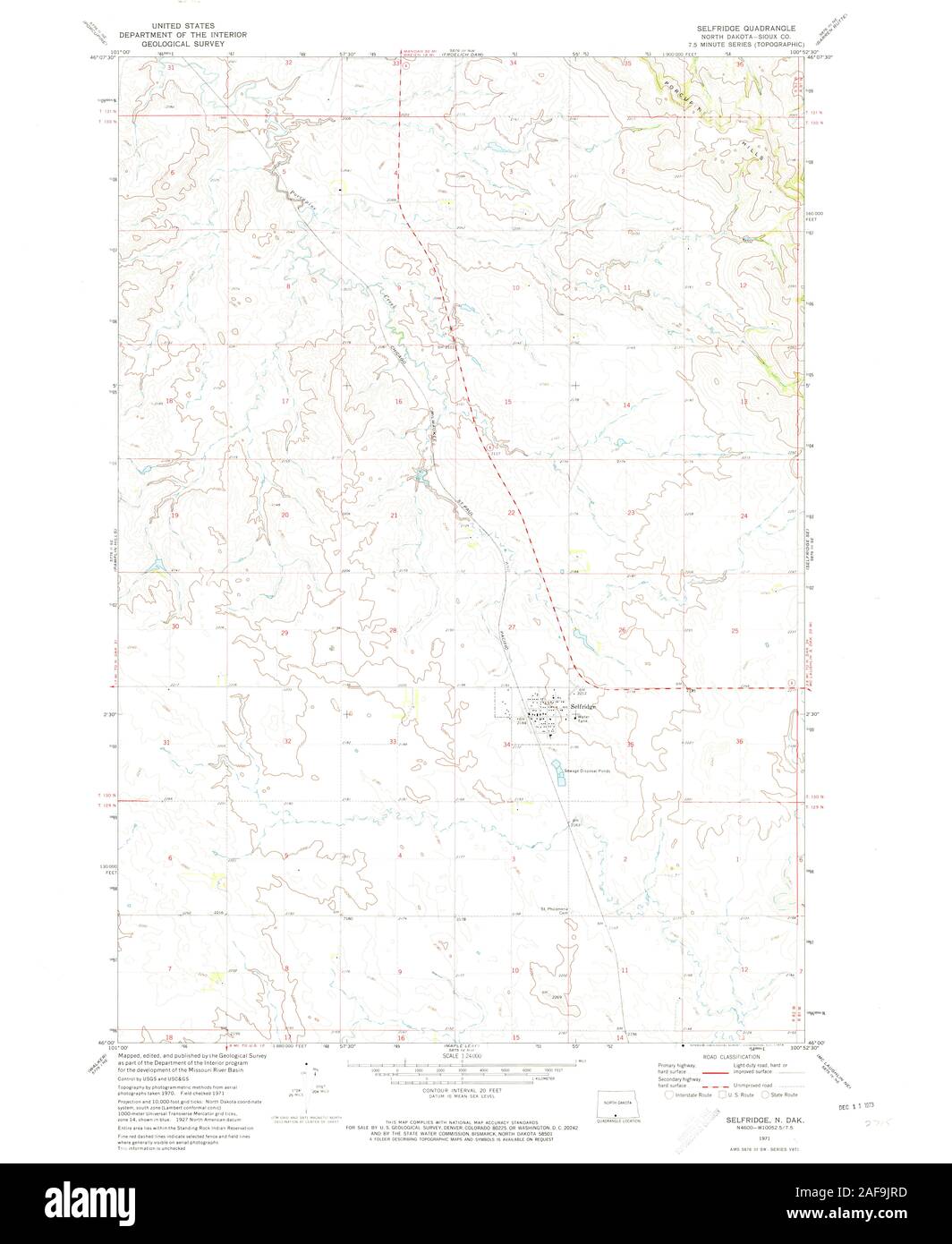 Map of selfridge north dakota hires stock photography and images Alamy
