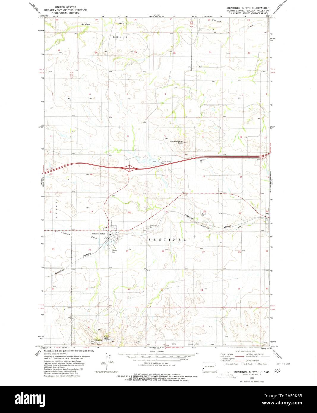 Map of sentinel butte hi-res stock photography and images - Alamy