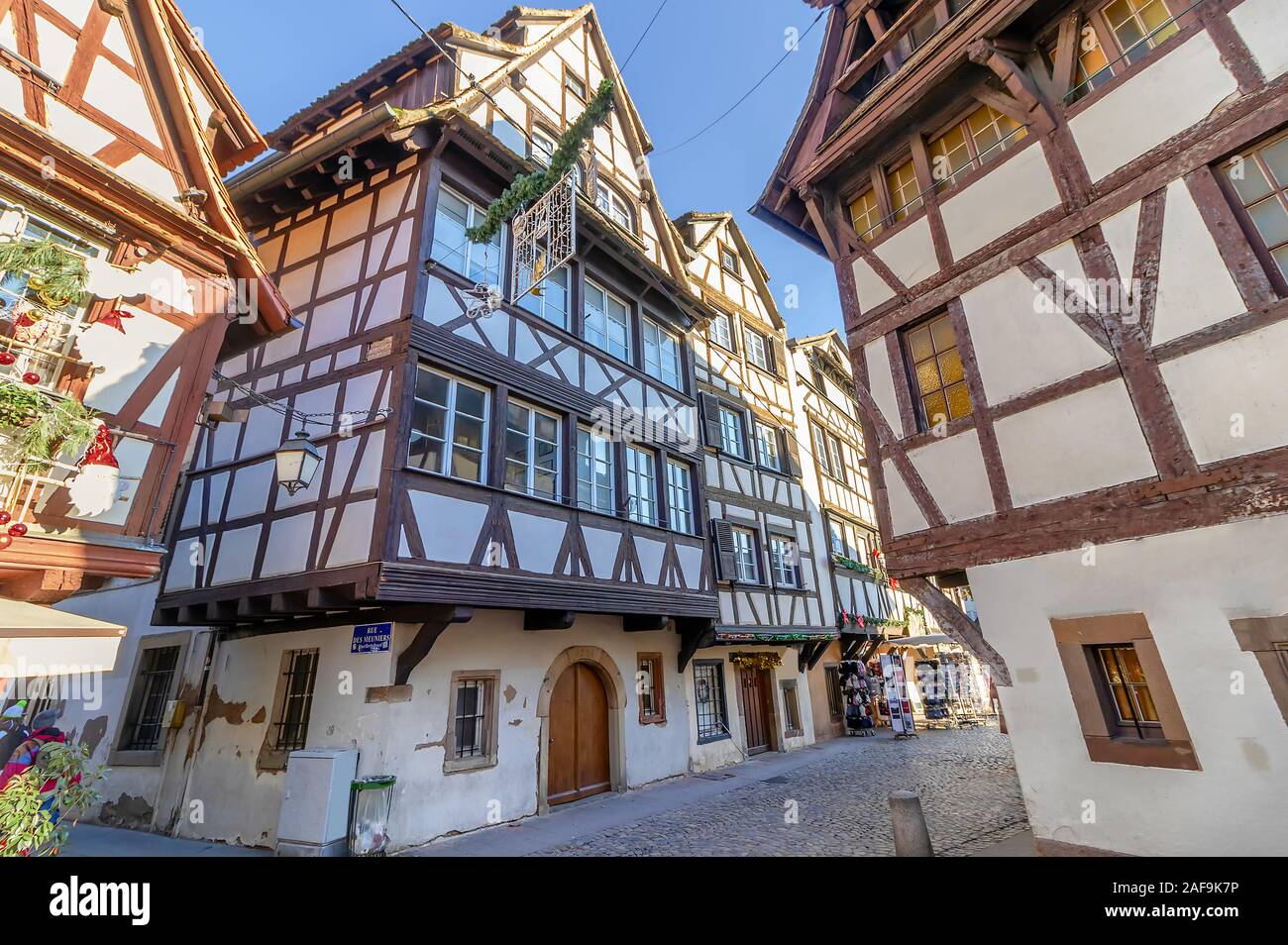 Traditional half-timbered houses in La Petite France, Strasbourg, Alsace, France Stock Photo