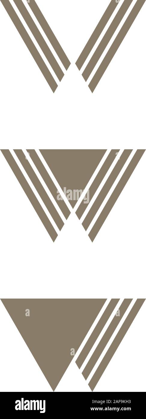 Overlapping letter W icons on white background. Abstract logo designs ...