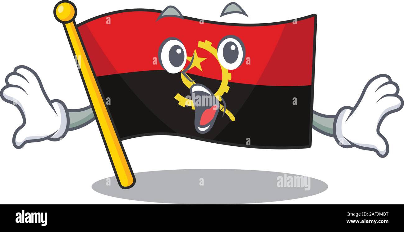 Flag angola Scroll Surprised gesture on cartoon character style Stock Vector  Image & Art - Alamy