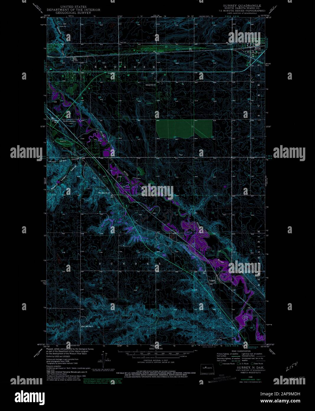 Map of surrey north dakota hires stock photography and images Alamy