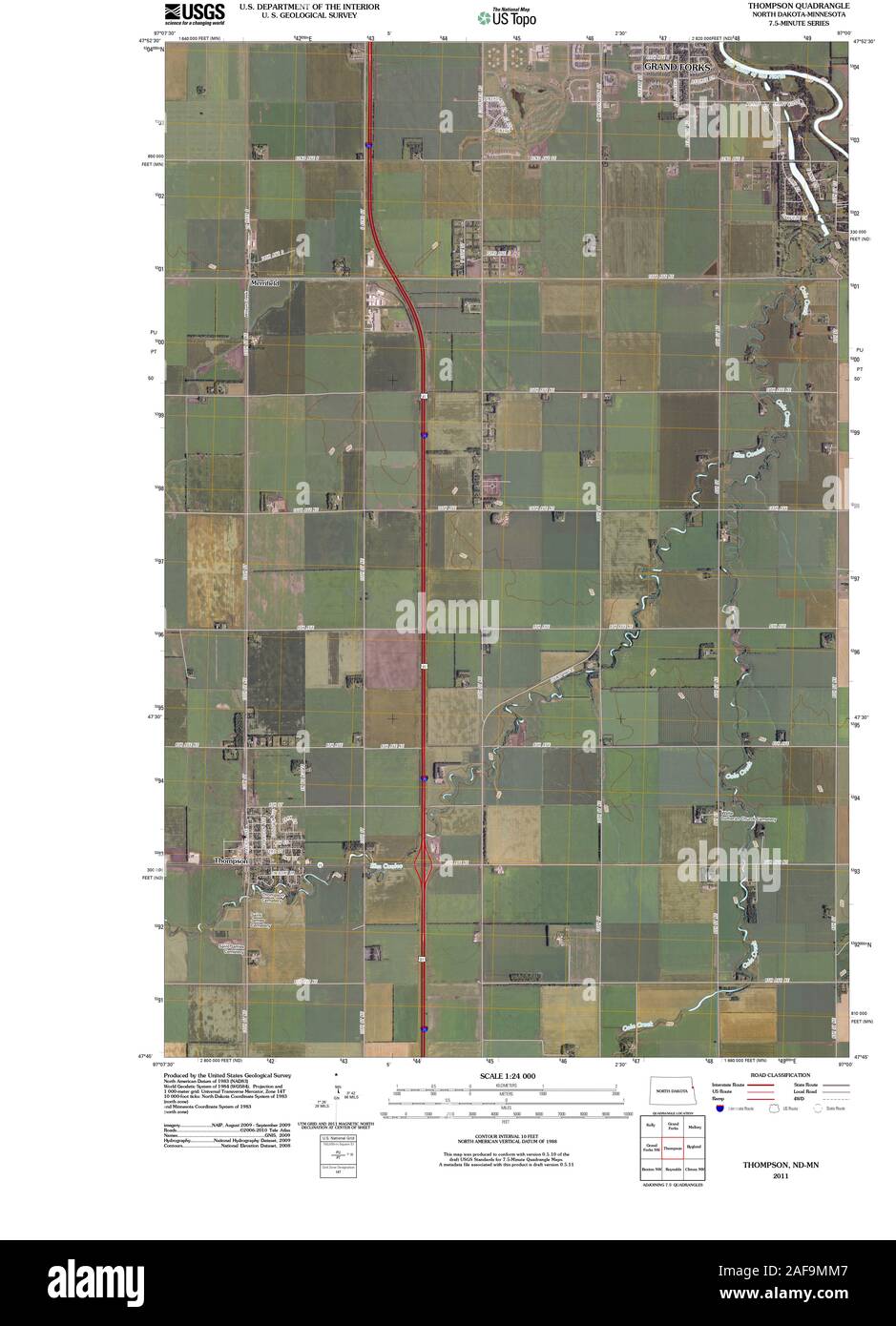 Map of thompson north dakota Cut Out Stock Images & Pictures Alamy