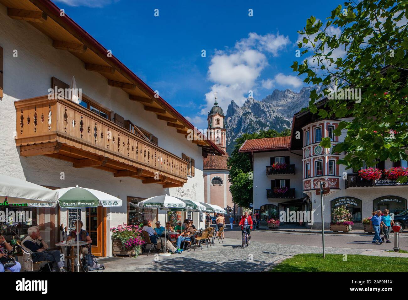 Summer in the historic city of Mittenwald, Germany Stock Photo - Alamy