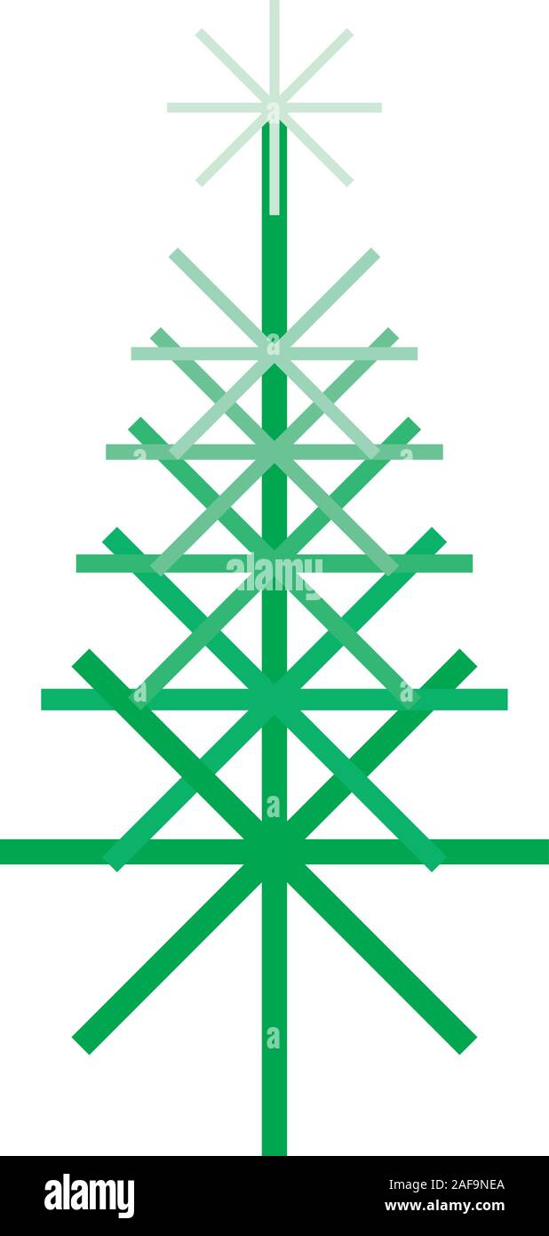 vector illustration of an abstract Christmas tree isolated on white background. Stock Vector