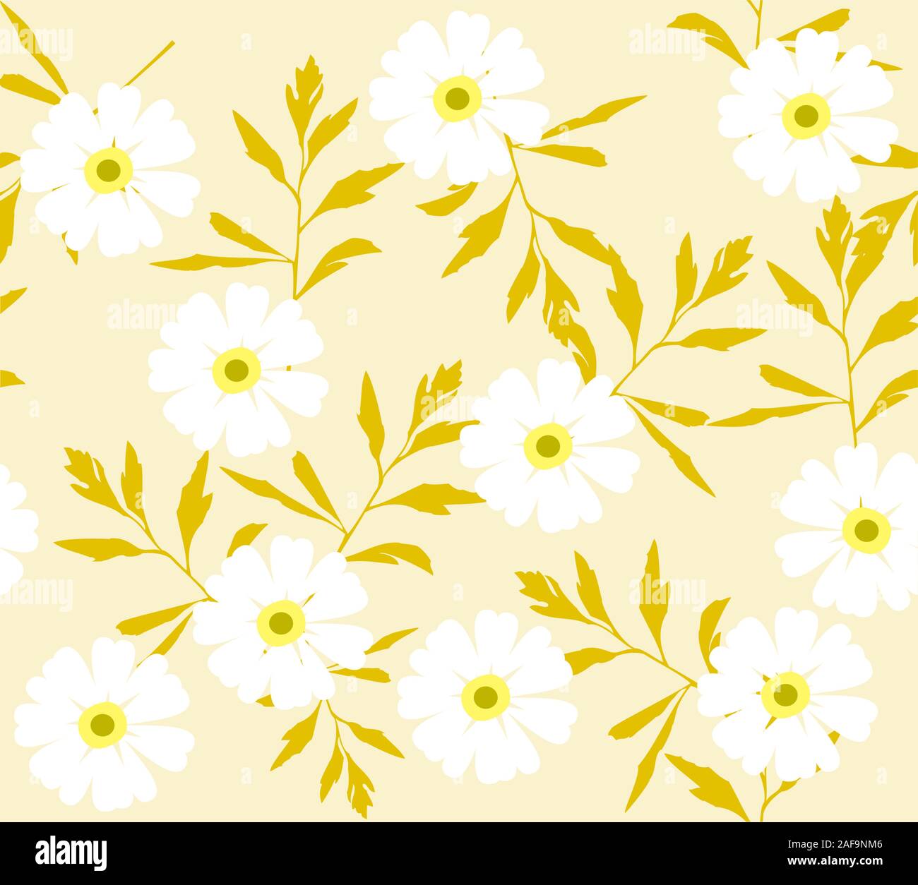 vector illustration of seamless background with flowers Stock Vector ...