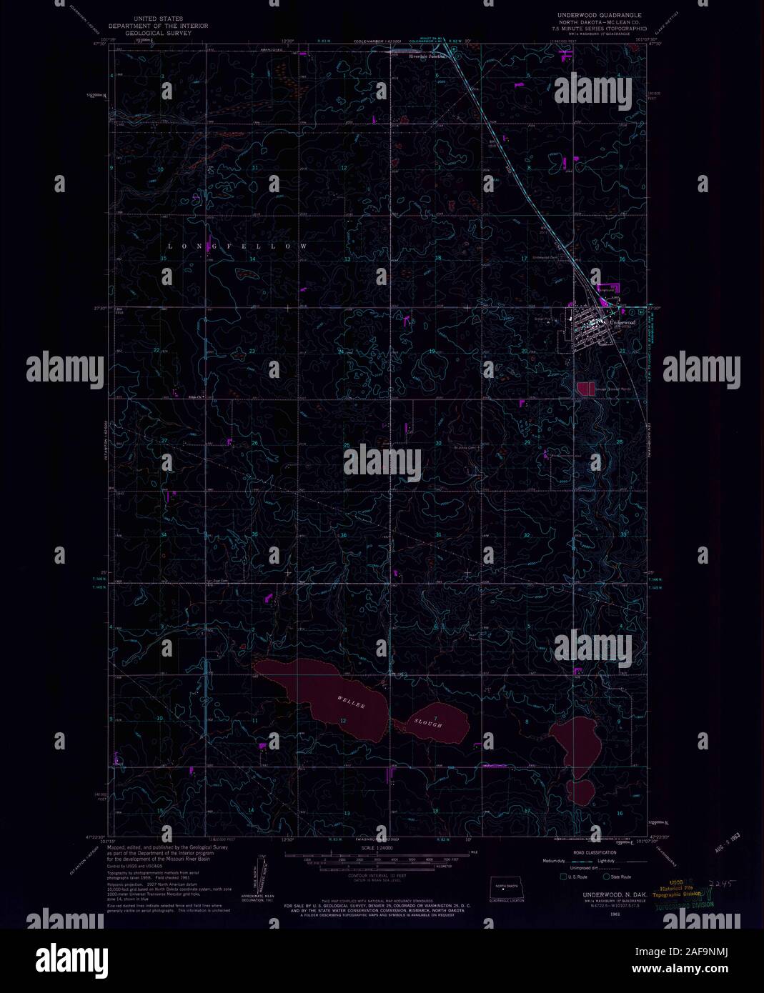 Map of underwood north dakota hires stock photography and images Alamy
