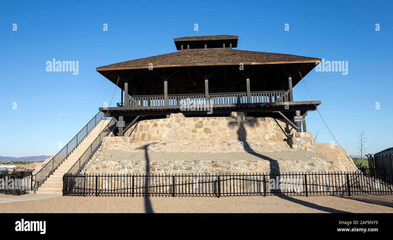 A view of the Guard Tower at Yuma Territorial Prison in Yuma, Arizona