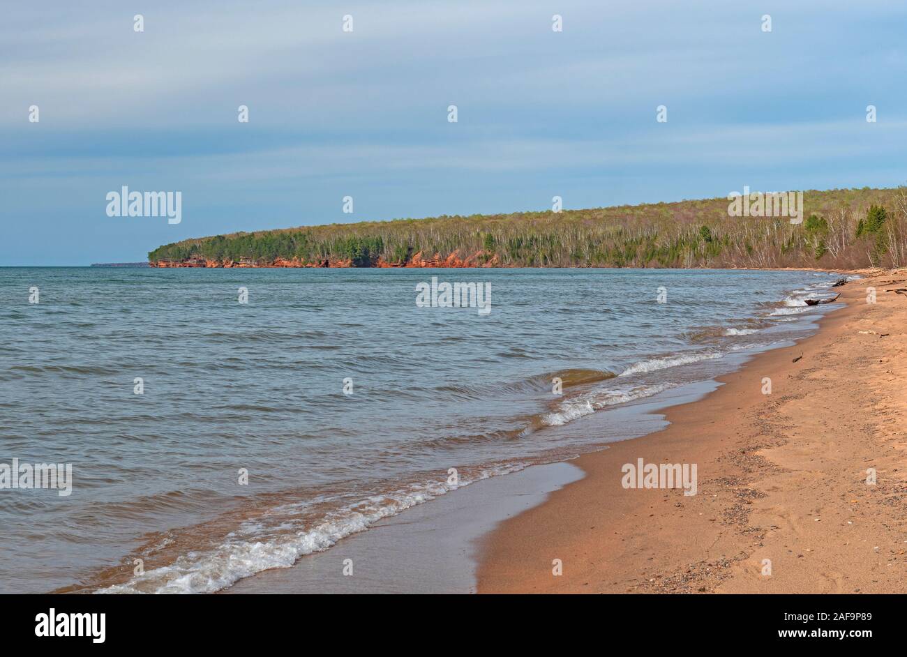 Distant Cliffs on a Quiet Beach on Meyers Beach on the Bayfield