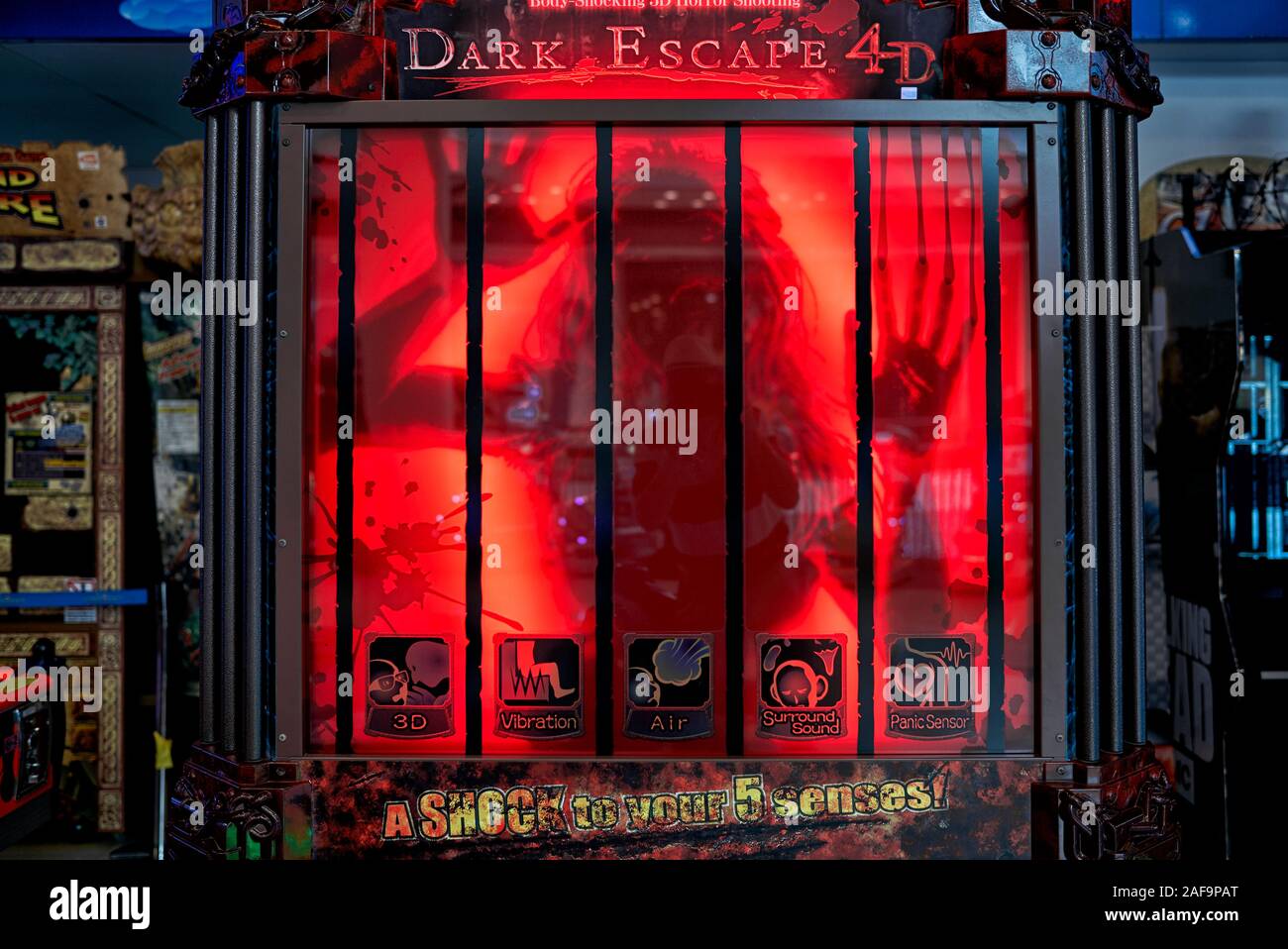 Scary Arcade Machine Scary figure. Sinister amusement arcade horror game Stock Photo - Alamy
