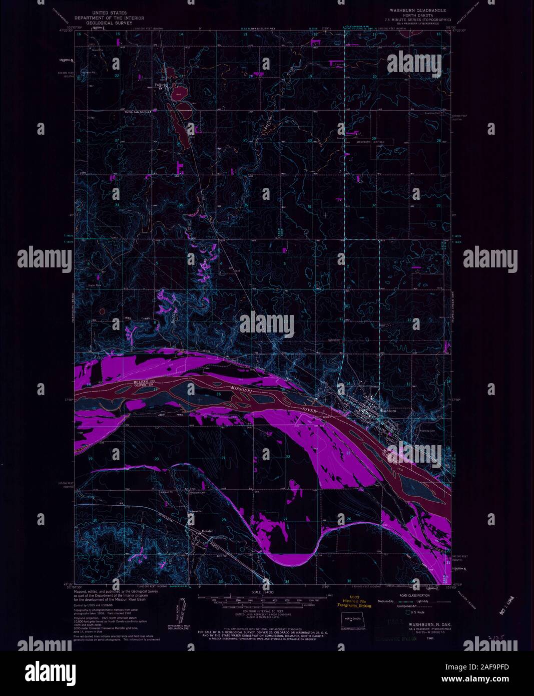 Washburn north dakota map hires stock photography and images Alamy