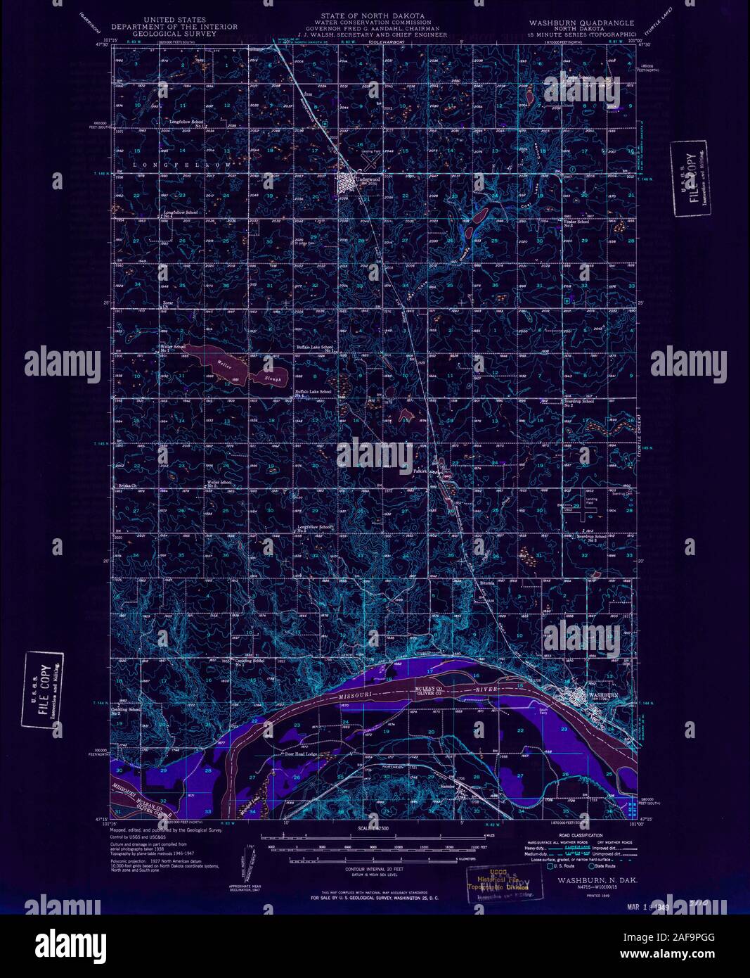 Washburn north dakota map hires stock photography and images Alamy