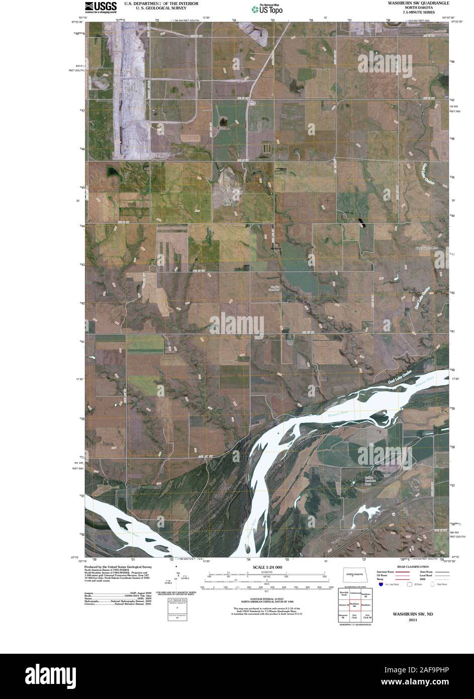 Washburn north dakota map hires stock photography and images Alamy