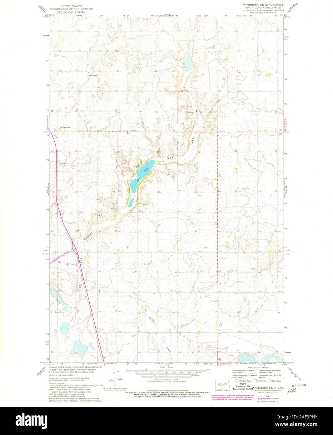 Map of washburn north dakota hires stock photography and images Alamy