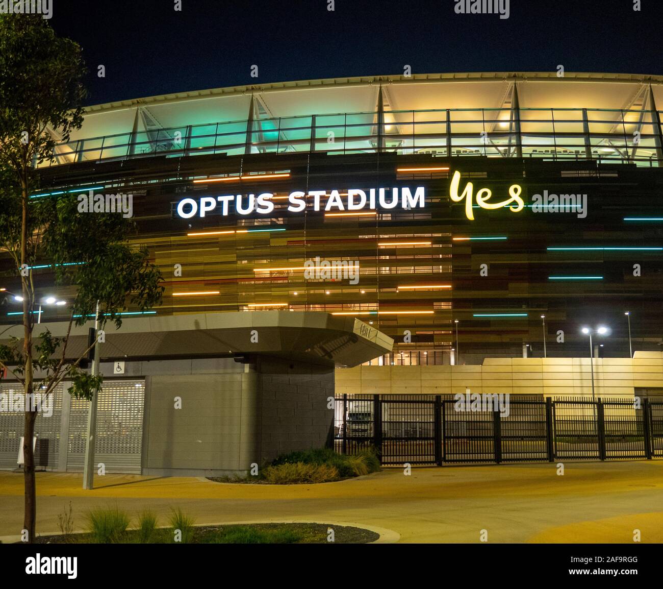 Optus Stadium on the banks of the Swan River Perth Western Australia. Stock Photo