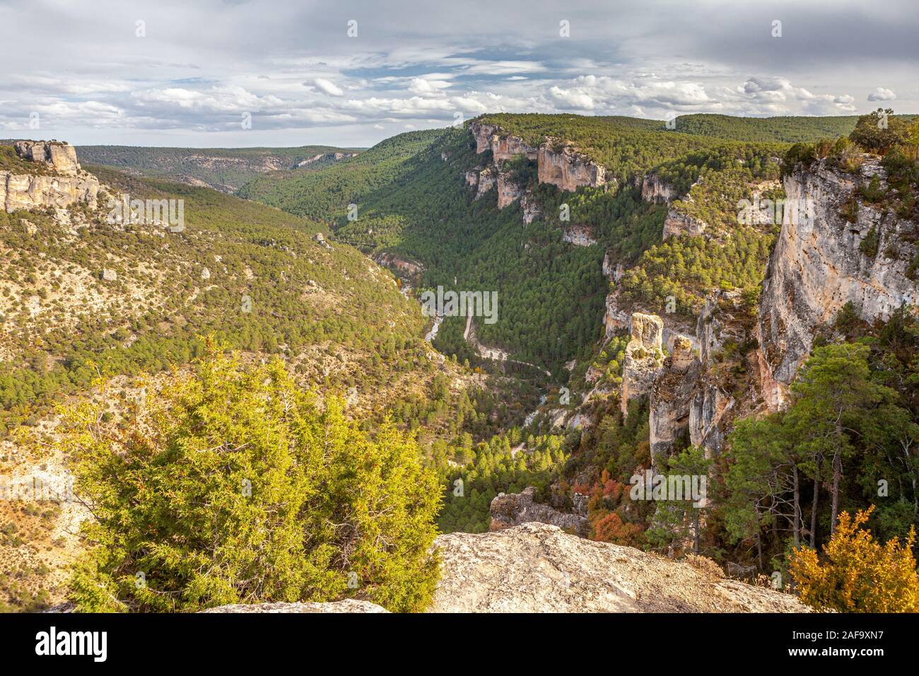 Viewpoint near Zaorejas village, Natural Park of Alto Tajo, Guadalajara, Spain Stock Photo
