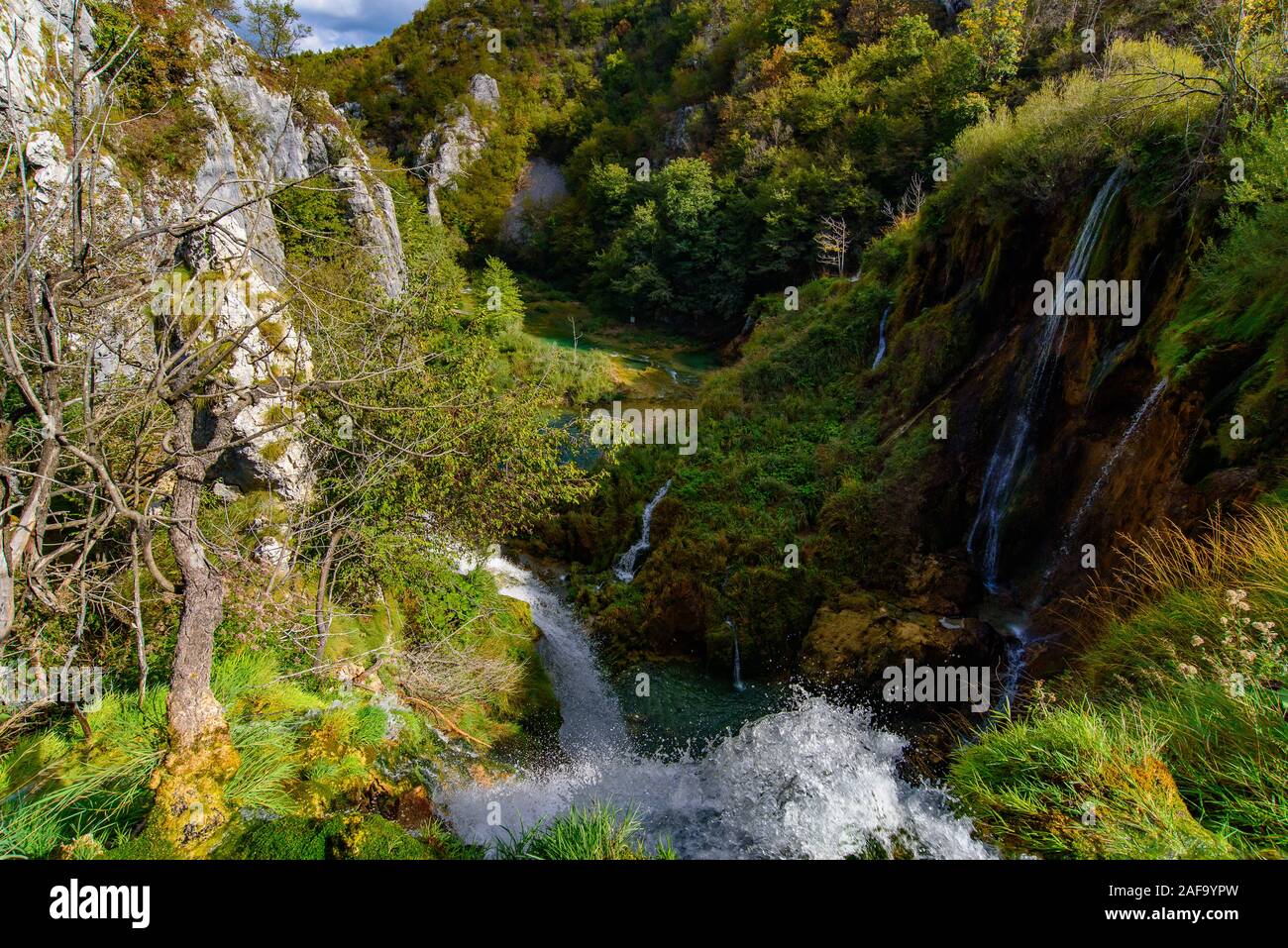 Sastavci Waterfalls in Plitvice Lakes National Park (Plitvička Jezera), Croatia Stock Photo