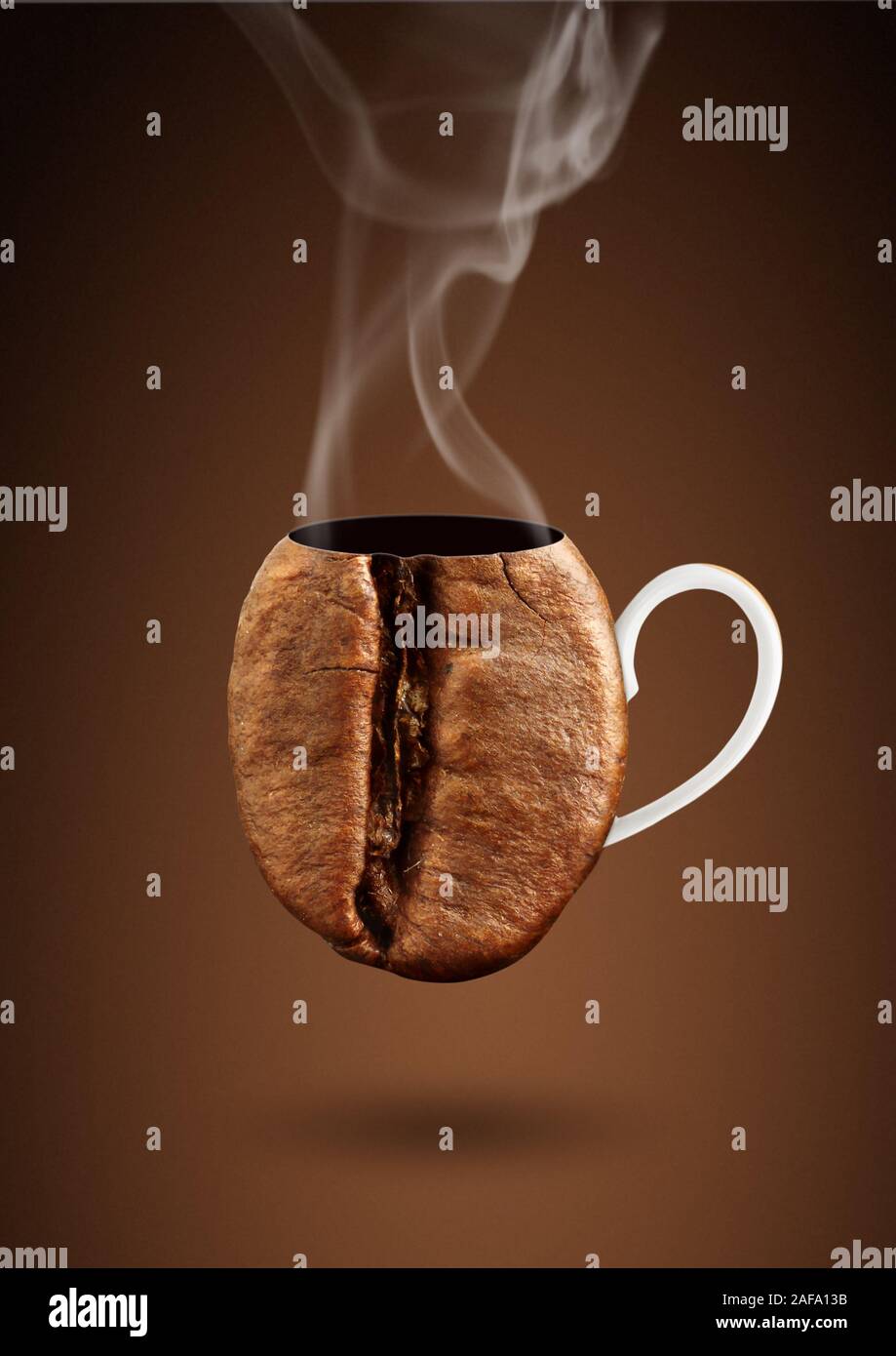 Coffee creative concept, grain as cup of coffee Stock Photo